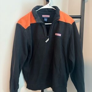 Vineyard Vines Men's Black and Orange Zip-Up Sweater